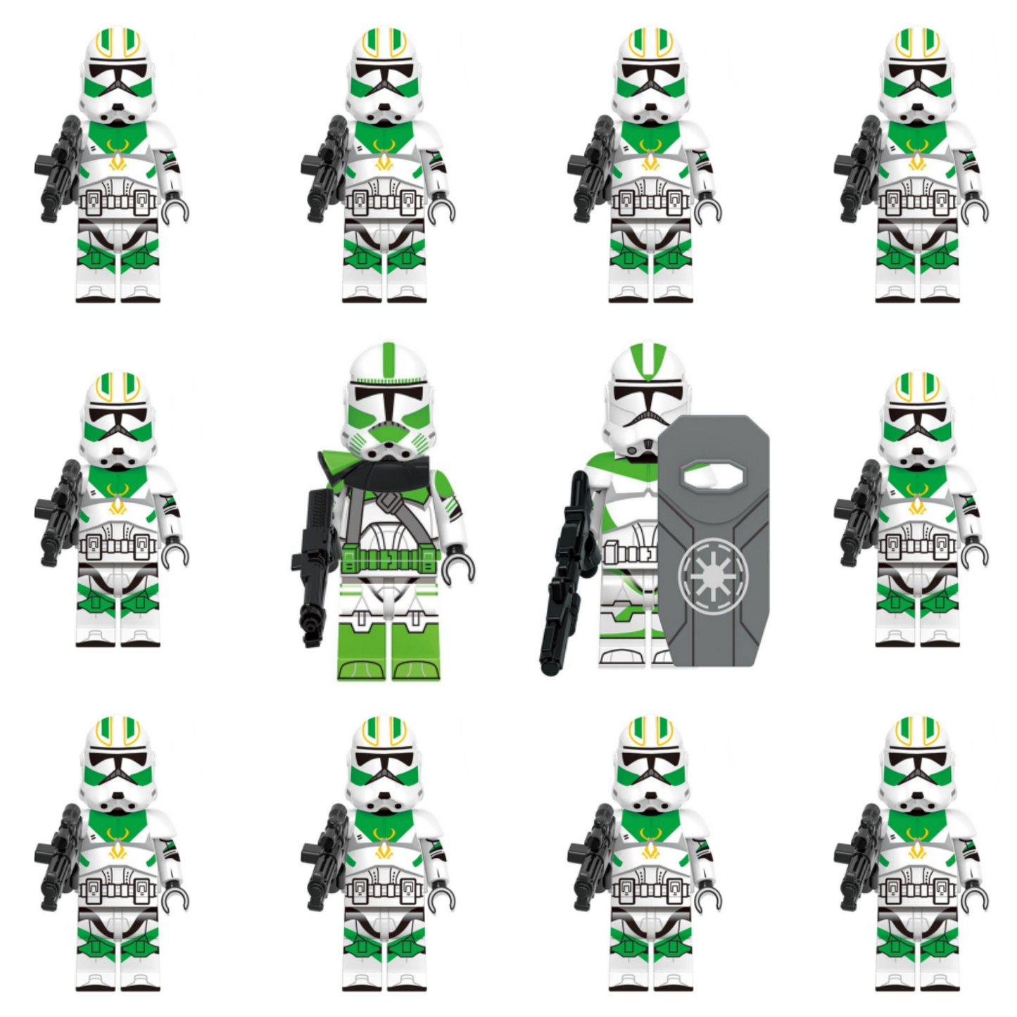 41st Elite Corps Clone Troopers Set of 12 with Blasters – SW Bricks