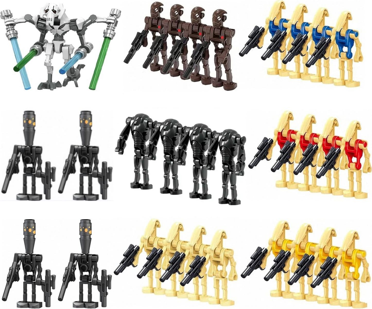 29-Piece Battle Droid Army Set with General Grievous and Blasters